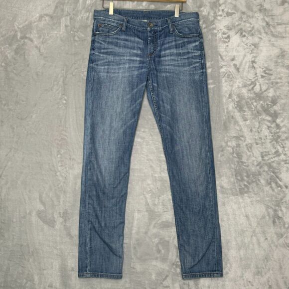 Banana Republic Mens Jeans 30 Medium Blue Distressed Cotton Blend Skinny - Picture 1 of 13